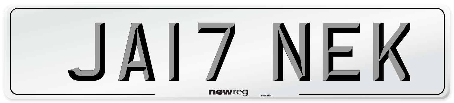 JA17 NEK Number Plate from New Reg